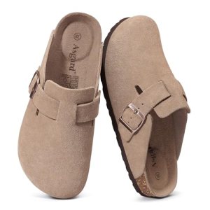 Asgard Genuine Suede Clogs for Women Men Leather Mules Arch Support Potato Shoes