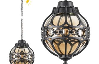 Zanritelit Dusk to Dawn Outdoor Pendant Lighting for Porch