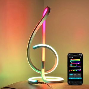 Lepro TB2 AI Smart Table Lamp, RGB+IC Addressable LED Lamps Alexa Google Home En