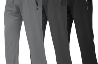 lomsoe 3 Pack Men’s Athletic Pants with Zip Pockets