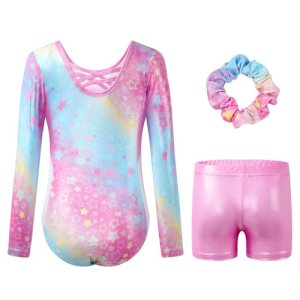 JiAmy Gymnastics Leotards for Girls Cross Back