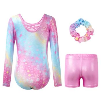 JiAmy Gymnastics Leotards for Girls Cross Back
