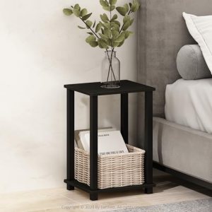 Furinno Simplistic Night Stand, 2-Tier Small Nightstand with Open Shelf, Toolles