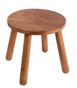 zaowofires Round Solid Wooden Step Stool， Garden Stool，11.8”H