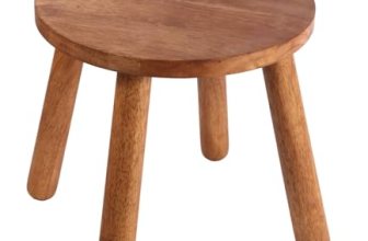 zaowofires Round Solid Wooden Step Stool， Garden Stool，11.8”H