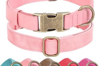 Jumpress Soft Leather Dog Collar for Small Medium Large Dogs