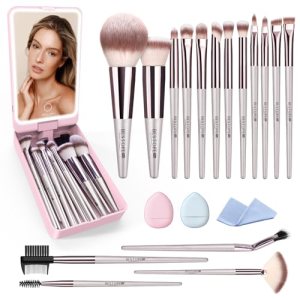 Makeup Brushes with Case, 20PCs Travel Makeup Brush Set
