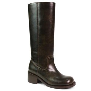 UBWDU Dark Brown Knee High Boots for Women: Wide Calf Square Toe Campus Boots wi