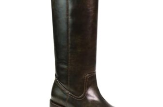 UBWDU Dark Brown Knee High Boots for Women: Wide Calf Square Toe Campus Boots wi