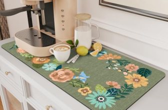 AMOAMI Coffee Mat Hide Stain Rubber Backed Absorbent Dish Drying Mat for Kitchen