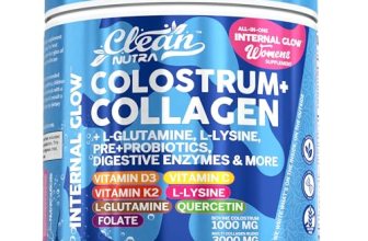 Bovine Colostrum Powder + Collagen Peptides with L-Glutamine L-Lysine Prebiotics