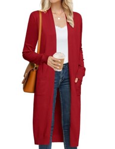 GRACE KARIN Women’s Long Cardigans Sweater Summer Open Front Casual Knit Duster