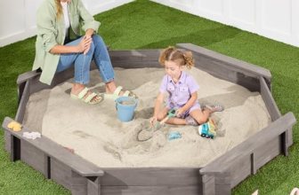 Best Choice Products Large Outdoor Octagon Wooden Sand Box for Kids