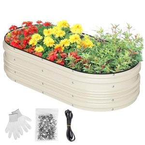 WORKPRO 4x2x1ft Galvanized Raised Garden Bed Set