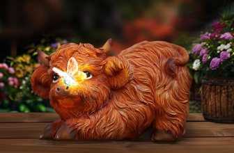 Highland Cow Solar Powered Outdoor Garden Statue