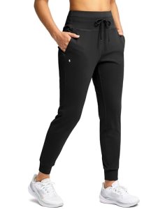 Soothfeel Womens Joggers with Zipper Pockets High Waisted Sweatpants Athletic Le