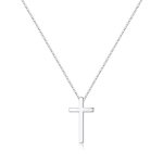 M MOOHAM Cross Necklace for Women, Silver Cross Pendant Necklace for Women