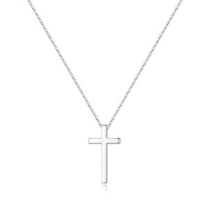 M MOOHAM Cross Necklace for Women, Silver Cross Pendant Necklace for Women
