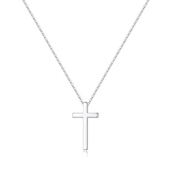 M MOOHAM Cross Necklace for Women, Silver Cross Pendant Necklace for Women