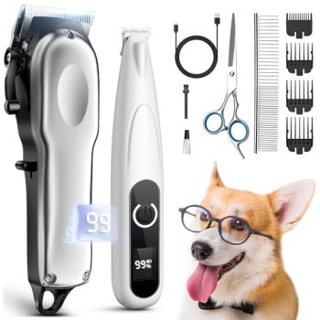 PAPMINI Dog Grooming Kit with Dog Paw Trimmer for Heavy Thick Hair
