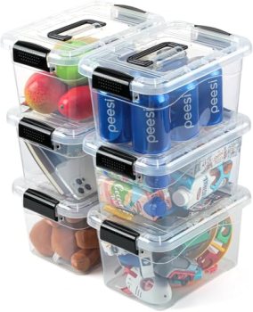 EOENVIVS Plastic Storage Bins with Lids 6 Packs