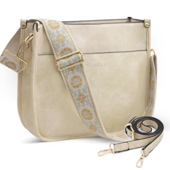 WOOMADA Crossbody Bags for Women Vegan Leather Hobo Handbag Trendy Shoulder Bag