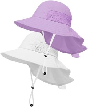 2-Pack Toddler Baby Sun Hat Kids Summer UPF 50+ for Boys Girls Adjustable Beach