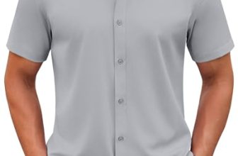 COOFANDY Mens Short Sleeve Button Up Shirts No Iron Button Down Shirts Stretch D