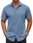 COOFANDY Men’s Short Sleeve Button Up Shirts Casual Wrinkle Free Shirts for Men