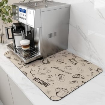 AMOAMI Coffee Mat Hide Stain Rubber Backed Absorbent Dish Drying Mat for Kitchen