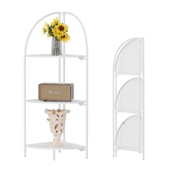 Crofy Foldable 3 Tier Corner Shelf