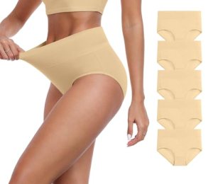 IWOLLENCE Womens Cotton Postpartum Underwear High Waisted Full Coverage Panties