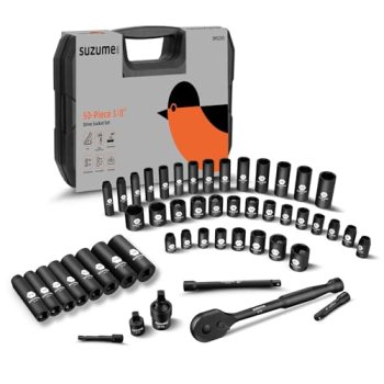 SUZUME 3/8 Impact Socket Set, Cr-V Steel