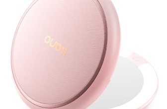 llano Compact Mirror, Lighted Travel Makeup Mirror with 1X/2X Magnifying Double