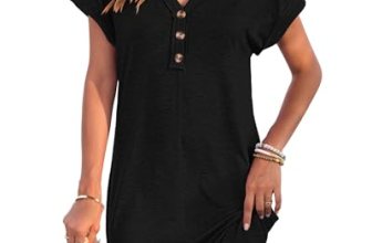 MOLERANI Women Sundress Summer 2026 Casual V Neck Mini Swing Dresses Short Sleev