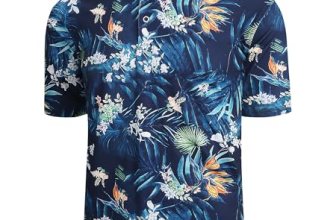Damipow Mens Golf Shirts Dry Fit Polo Shirts Moisture Wicking Short Sleeve Hawai