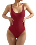 SUUKSESS Women Sexy Backless Thong Bodysuits Scoop Neck Sleeveless Basic Cami Bo