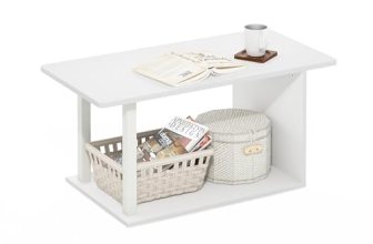 Furinno Basic Coffee Table, 2-Tier Modern Coffee Table with Open Shelf