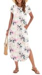 WNEEDU Summer Dress Women Floral Sundress Lightweight Comfortable Everyday Wear
