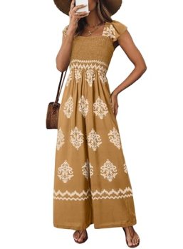 Happy Sailed Rompers for Women Summer Floral Printed Womens Boho Jumpsuit Matern