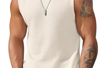 COOFANDY Mens Casual Beach Tanks Waffle Sleeveless Breathable Shirts Classic Fit