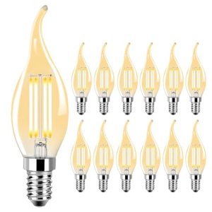 Rnyloas CA11 Chandelier Dimmable Light Bulbs 2700k Warm White 6W 120V