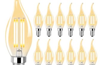 Rnyloas CA11 Chandelier Dimmable Light Bulbs 2700k Warm White 6W 120V