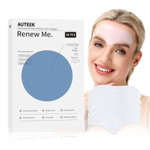 Auteek Forehead Wrinkle Patches Overnight 20pcs with Collagen & Seaweed Polysacc