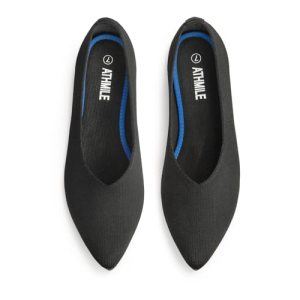 ATHMILE Pointed Toe Flats for Women Dressy Work Shoes Business Casul Knit Ballet