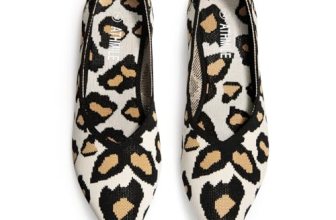 ATHMILE Pointed Toe Flats for Women Dressy Leopard Work Shoes Business Casul Kni