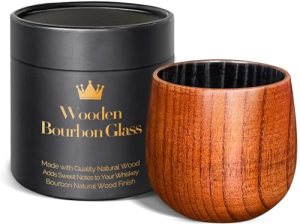 Charred Wooden Bourbon Drinking Glass