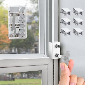6 Sets Sliding Window Locks With Key – Up and Down
