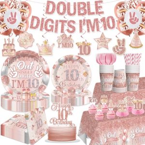 Yingoto 197pcs 10th Birthday Decorations for Girl
