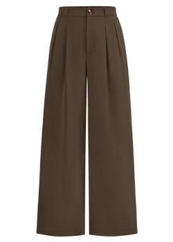 KIRUNDO Wide Leg Dress Pants for Women High Waisted Office Work Trousers Busines